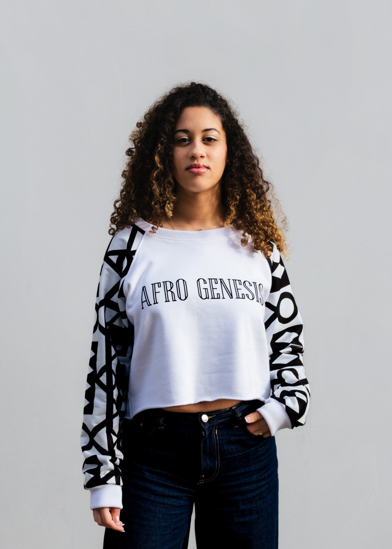 Sweatshirt raglan com capulana