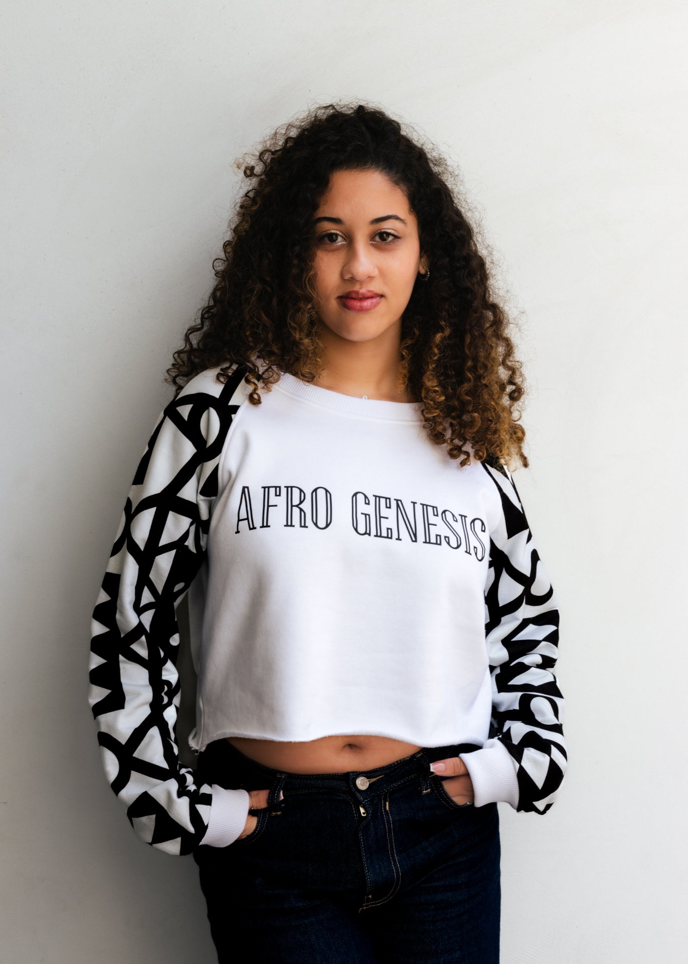 Sweatshirt raglan com capulana