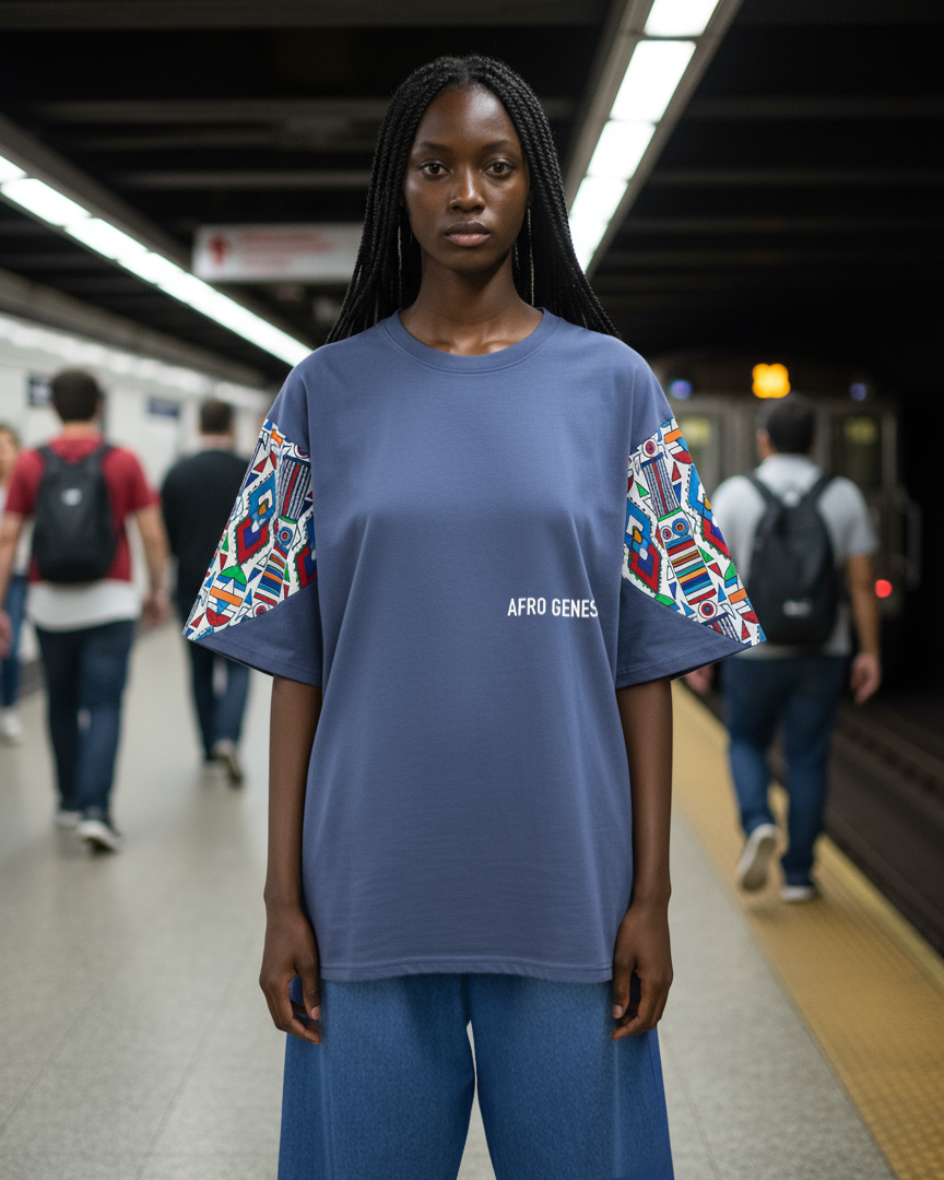 T-shirt detalhes em capulana