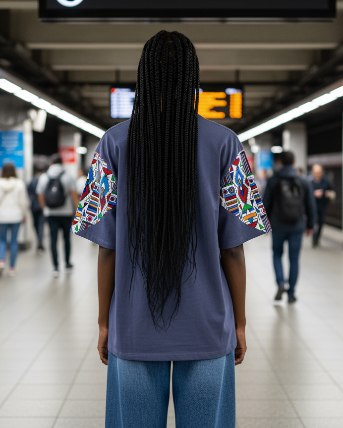 T-shirt detalhes em capulana