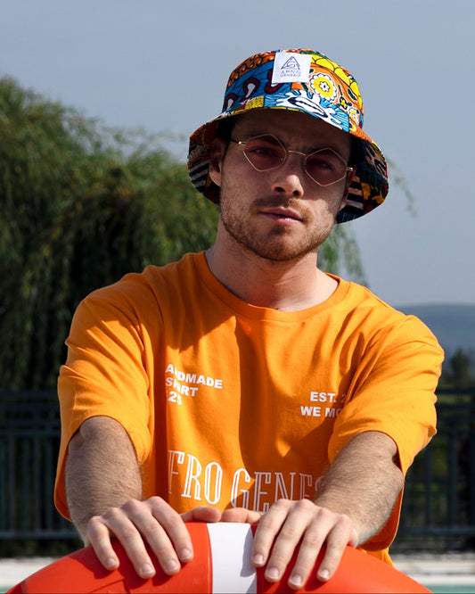 Chapéu bucket em capulana