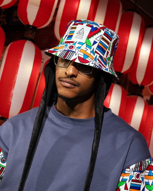 Chapéu bucket em capulana