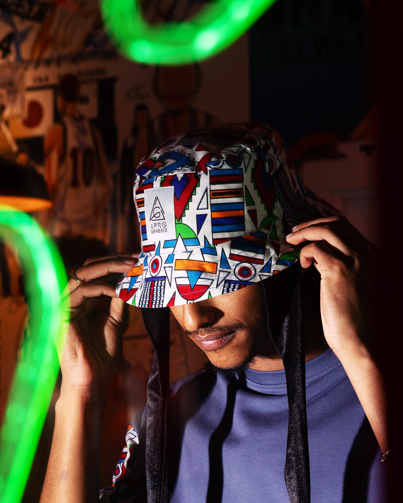 Chapéu bucket em capulana