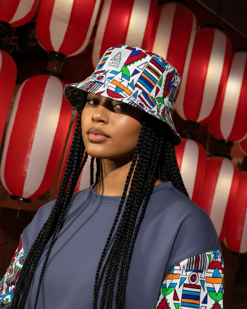 Chapéu bucket em capulana