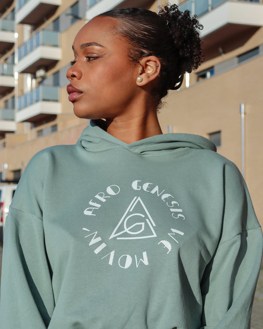 Hoodie curto com estampa