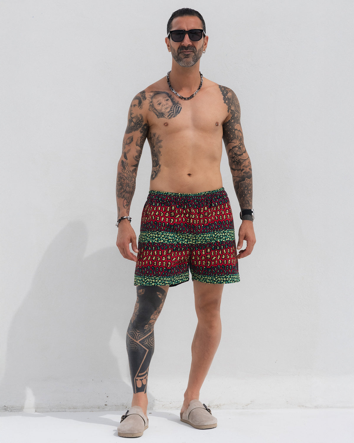 Calção médio em capulana