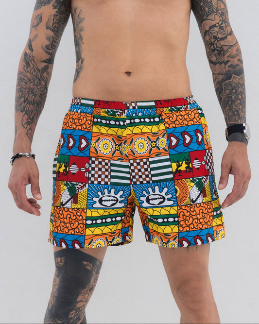 Calção médio em capulana