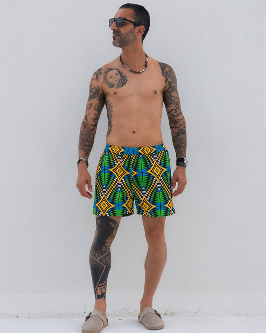 Calção médio em capulana