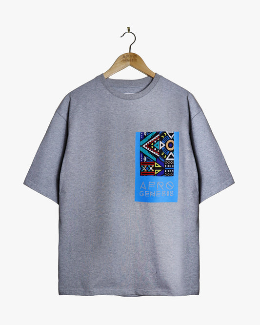 T-Shirt com bolso em pano africano